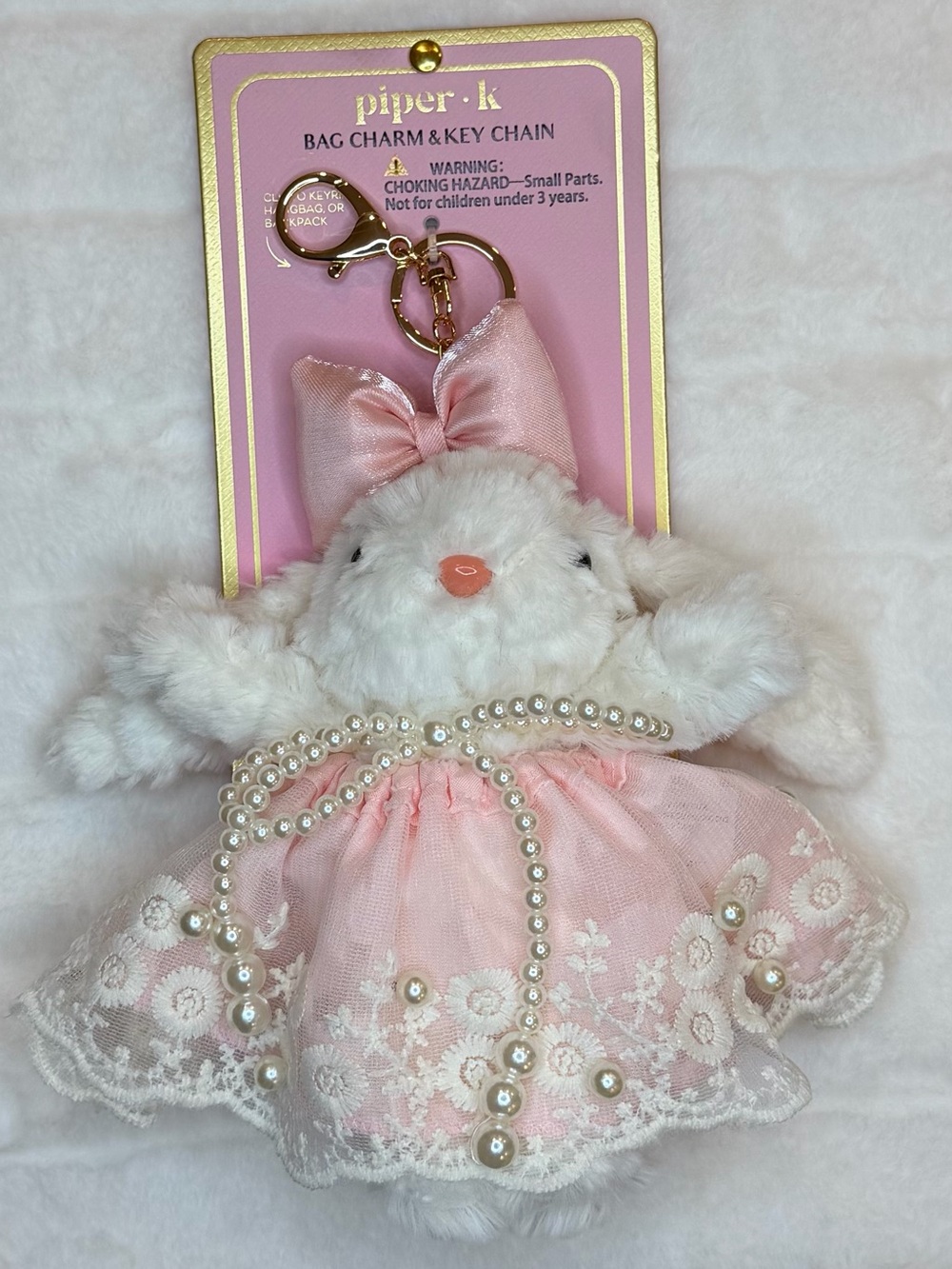 Piper K Lovely Bunny Bag Charm Keychain
